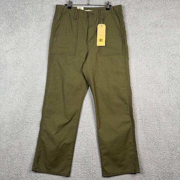 Levis Pants Womens 31 Khaki Green Ribcage Straight Utility Wide-Leg High Rise - Picture 2 of 15